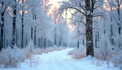Snow-covered tree standing alone in a field