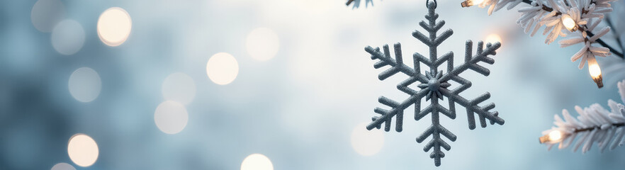 Winter snowflake decoration with lights