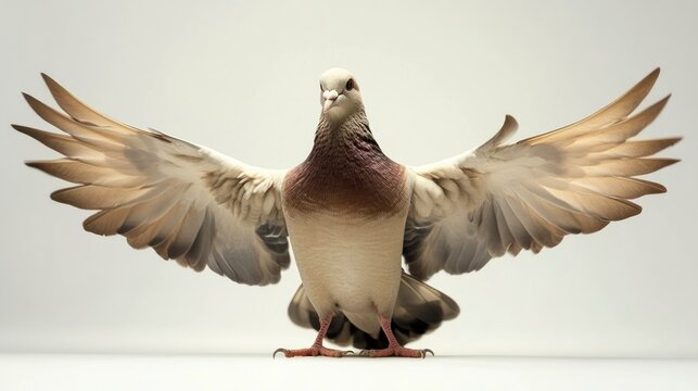 Elegant Pigeon Wings Spread Wide In Flight
