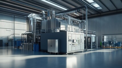 Sustainable Oil Extraction Concept, Advanced Low Emission Oil Extraction Equipment in Modern Facility with Industrial Design