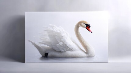 Elegant White Swan Canvas Painting Art