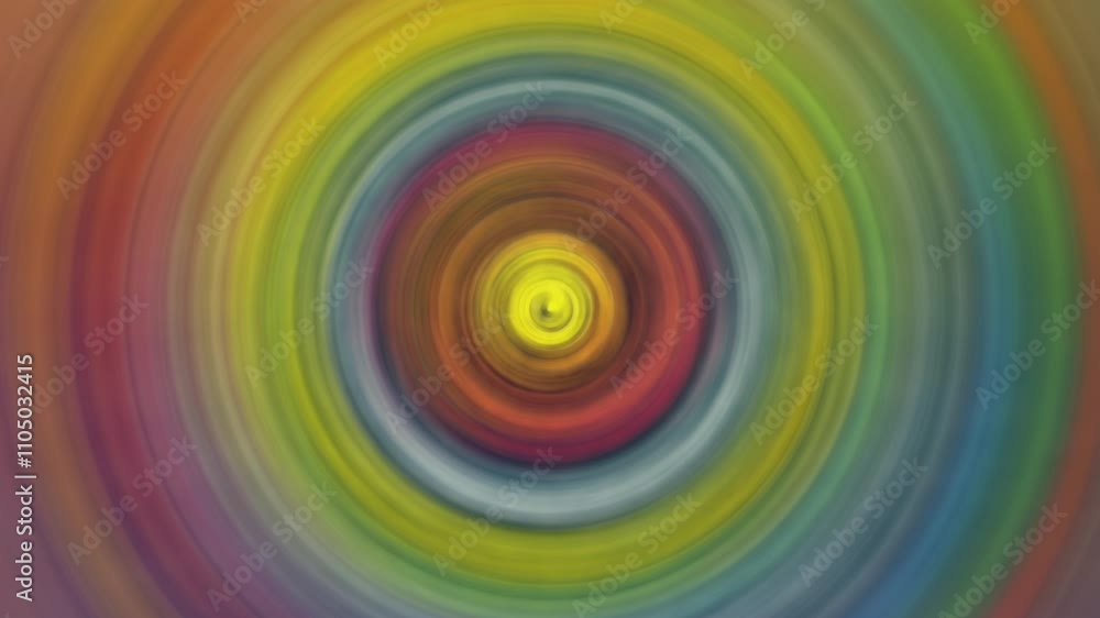 Poster abstract blurred background of concentric circles, smooth radial motion blur effect with vibrant col