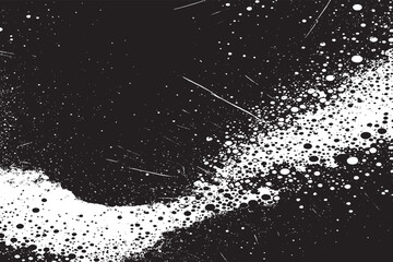 Snow Explosion Abstract Grainy White Texture on Black Background Design Overlay Element