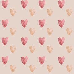 Watercolor hearts pattern for romantic occasions and Valentine's Day decor