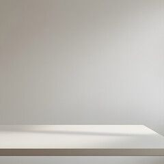 Minimalist White Tabletop Display with Soft Lighting.
