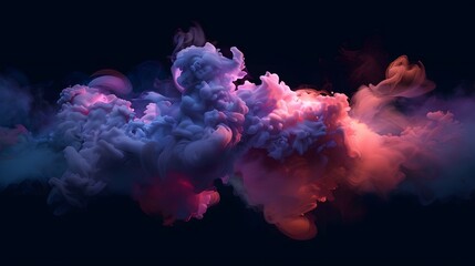 Fototapeta premium Abstract Ink Cloud Swirling Colors In Dark Background
