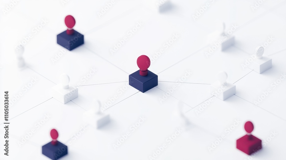 Poster network connections with highlighted nodes