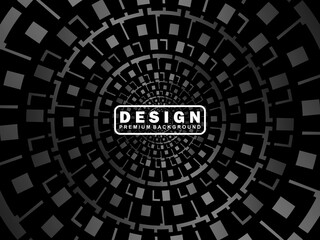 Abstract futuristic dark black background with circular wave design. Realistic 3d wallpaper with modern digital patterns. Perfect background for posters, websites, brochures, banners, apps, etc.