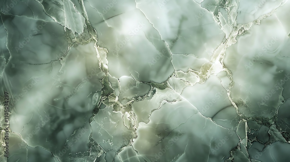 Poster a close-up image of green marble with swirling patterns.