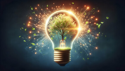 Bulb  idea A conceptual light bulb with a blooming tree inside, glowing brightly, representing ideas that nurtu3.jpg
