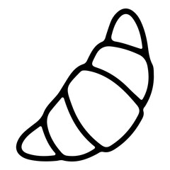 Doodle icon sign of croissant pastry