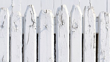 Fototapeta premium 42.A seamless high-resolution texture of a white-painted concrete fence, with the rough surface of the cement visible beneath the layers of paint, showing cracks and weathering near the base of the