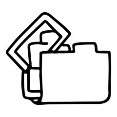 Doodle icon of folder save photo