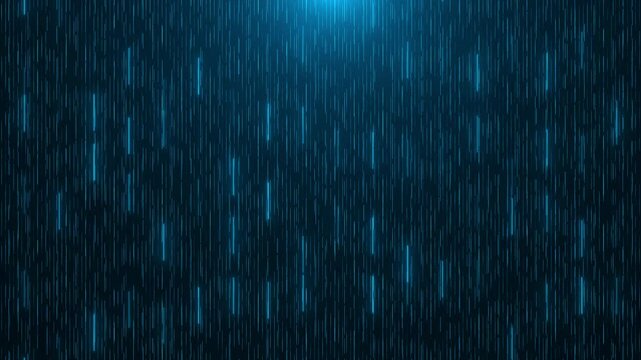 Lines flow down. Blue stream striped, curve lines background. Futuristic perspective grid digital cyberspace. Flow of wavy binary code. Network connection structure. cyberspace. Data flow texture 3S