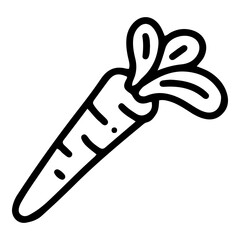 Doodle drawing icon of carrot