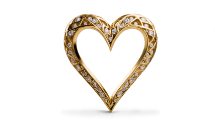 Golden Heart Frame with Diamond Accents  
