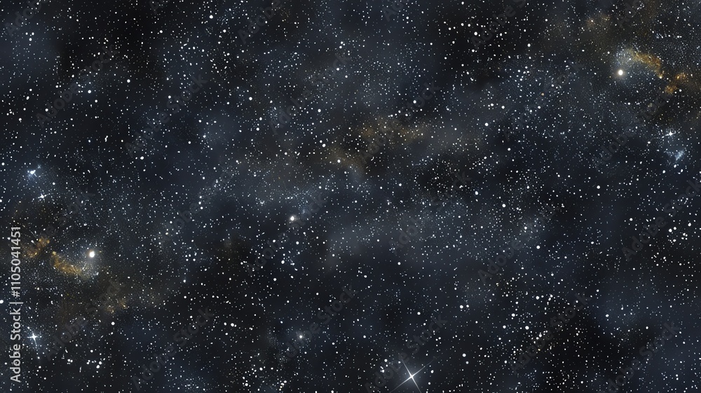 Poster a dark space background with stars and a nebula.