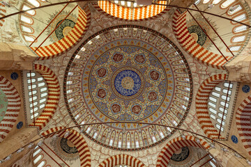 Interior of the Selimiye Mosque. The UNESCO World Heritage Site Of The Selimiye Mosque, Built By...