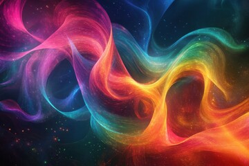 Obraz premium Visualization of data movement through dynamic designs on a black background