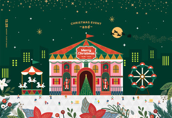 Christmas shopping illustration. Web-Banner. POP-UP  © 기원 이