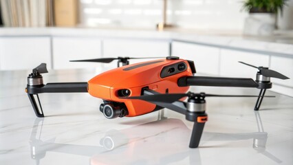 orange drone is isolated