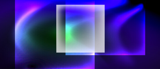 Obraz premium Glass squares with neon shiny light abstract background