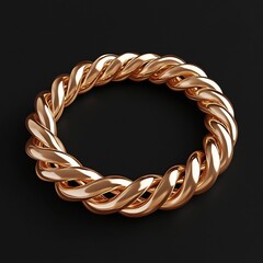 Obraz premium Shimmering Gold Bracelet Icon in Smooth 3D Render with Spotlight Effect