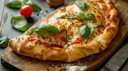 Classic Italian sealed pizza calzone