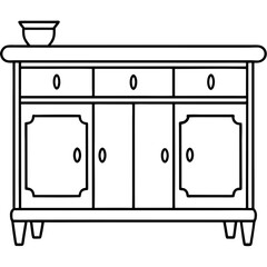 sideboard table on white