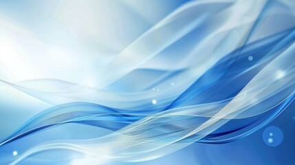 Beautiful abstract wave technology background with blue light digital effect, AI generated image