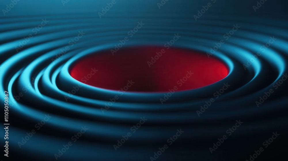 Aufkleber abstract ripples in blue and red hues, creating a sense of depth and motion