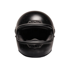Fototapeta premium Black motorcycle helmet , isolated, transparent background, png