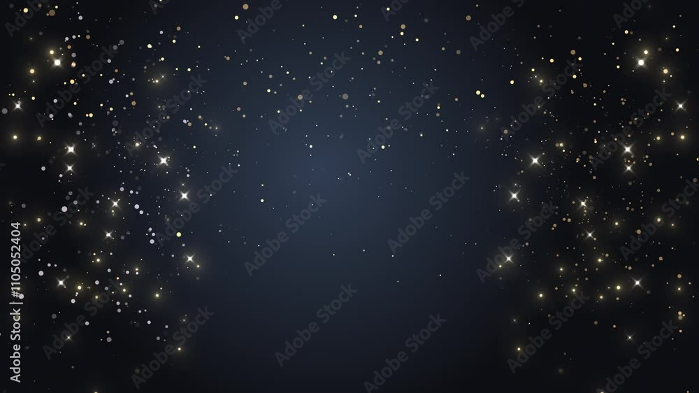 Aufkleber golden 4k explosion of bokeh lights holiday motion sparkles. glowing particles overlay background. g