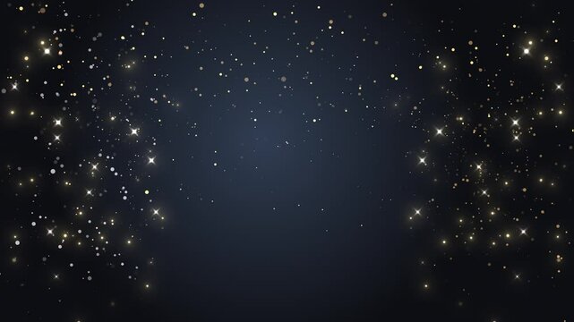 Golden 4K Explosion of Bokeh lights Holiday motion sparkles. Glowing Particles Overlay background. Glowing particle abstract. Exploding particles 3d effect 2025 Trend Floating Defocused bokeh stardust