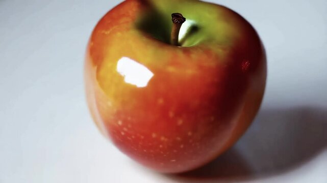 fresh apples lowly rotates 360 degrees