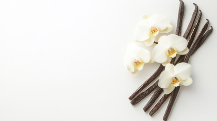 Vanilla Beans   White Orchids  Spa  Beauty  Food Background