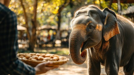 Orphaned Baby Elephant in Sanctuary Under Natural Light