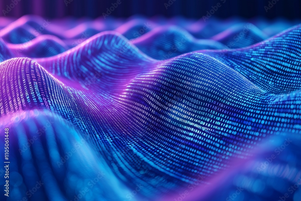 Poster network digital technology background, ai data 01 computer code binary, connection of internet of th