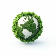 Eco-friendly world green globe representation nature imagery outdoor environment conceptual art for sustainability awareness