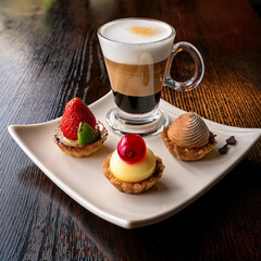 Café Gourmand Delight with Espresso and Mini Desserts
