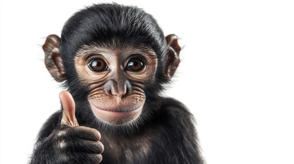 Cute Baby Chimpanzee Giving Thumbs Up  Close Up
