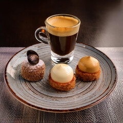 Café Gourmand Delight with Espresso and Mini Desserts