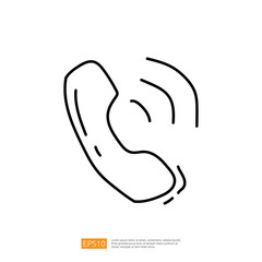 A simple line drawing of a telephone receiver, suggesting communication or phone calls.