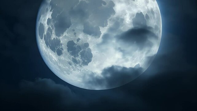full supermoon of terror, partially obscured by thick, encroaching clouds