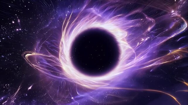 A supernova explosion as a star collapses inward, with particles and light sucked into a growing black hole