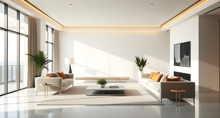 sleek Minimalist Design with Comfortable Sofa and Smart Furniture