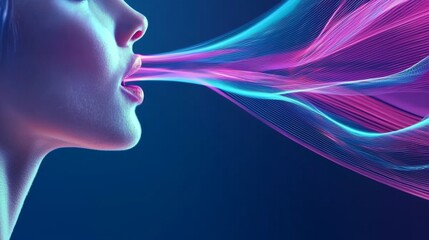 Obraz premium Digital art conceptualizing breath and expression abstract background visual art creative studio close-up view emotional connection