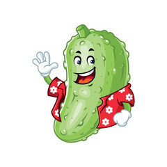 Happy Pickle Cartoon Character.