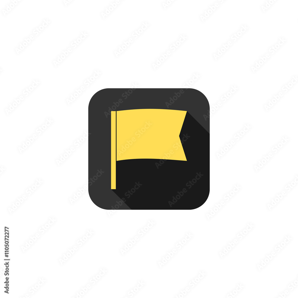 Poster flag with long shadow icon isolated on transparent background
