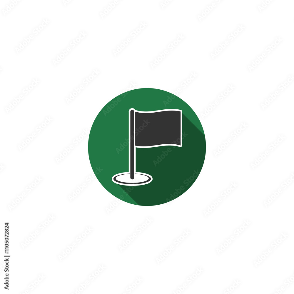Poster flag with long shadow icon isolated on transparent background